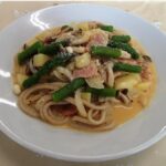 牛乳でつくるカルボナーラ風もちむぎ麺