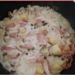 牛乳でつくるカルボナーラ風もちむぎ麺