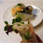 さっぱり味のもちむぎ素麺入り生春巻き