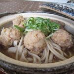 とりつくねで、年越しもちむぎ麺