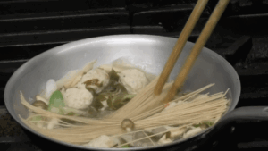 鴨だしパスタ～ペペロンチーノ風～