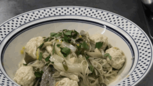 鴨だしパスタ～ペペロンチーノ風～