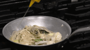 鴨だしパスタ～ペペロンチーノ風～