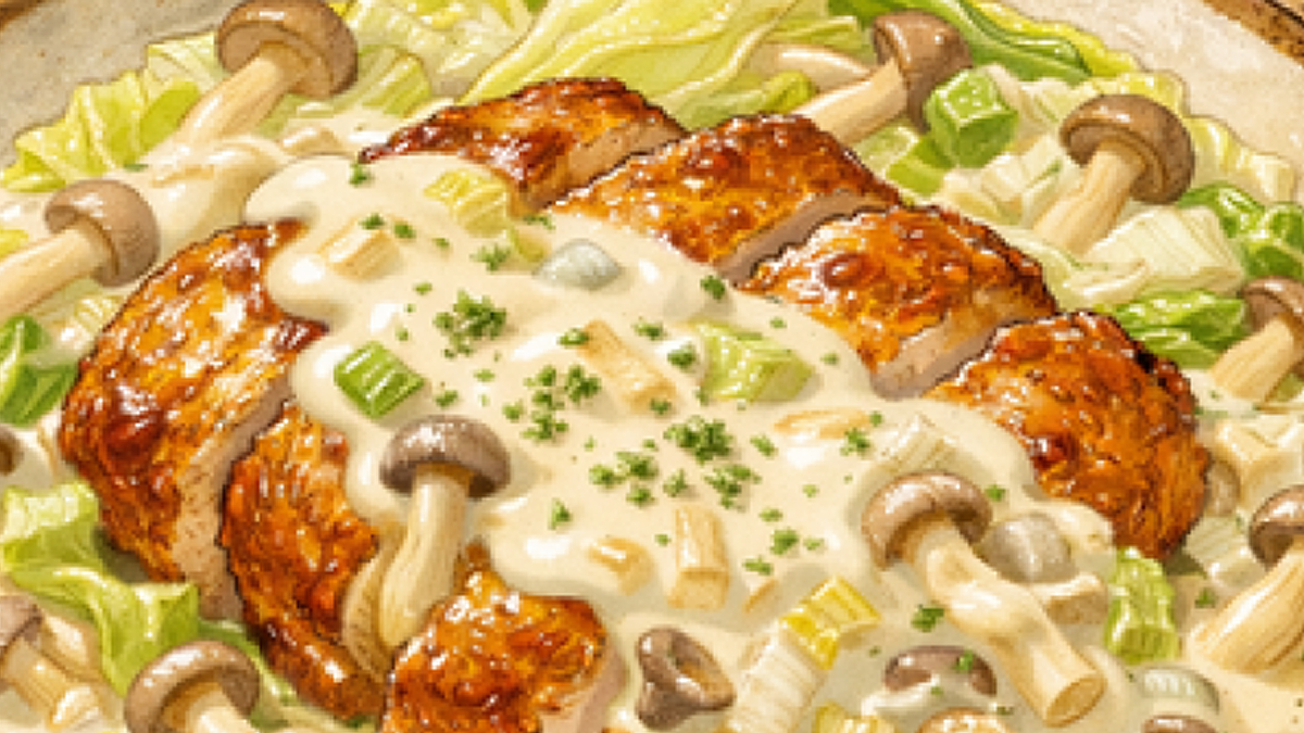 チキンロースト もち⻨ホワイトソース