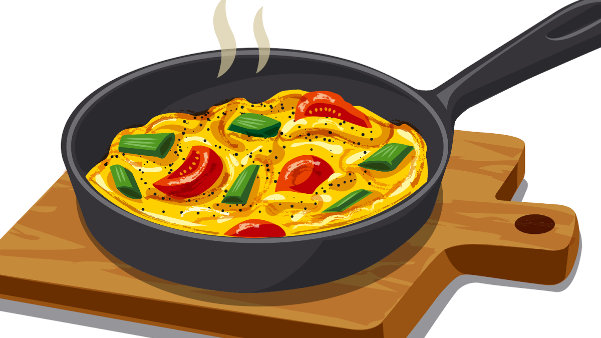 もち麦オムレツ